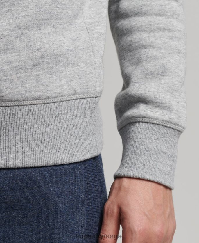 Superdry grå klær 86P46D528 vintage sweatshirt med logobesetning i økologisk bomull menn