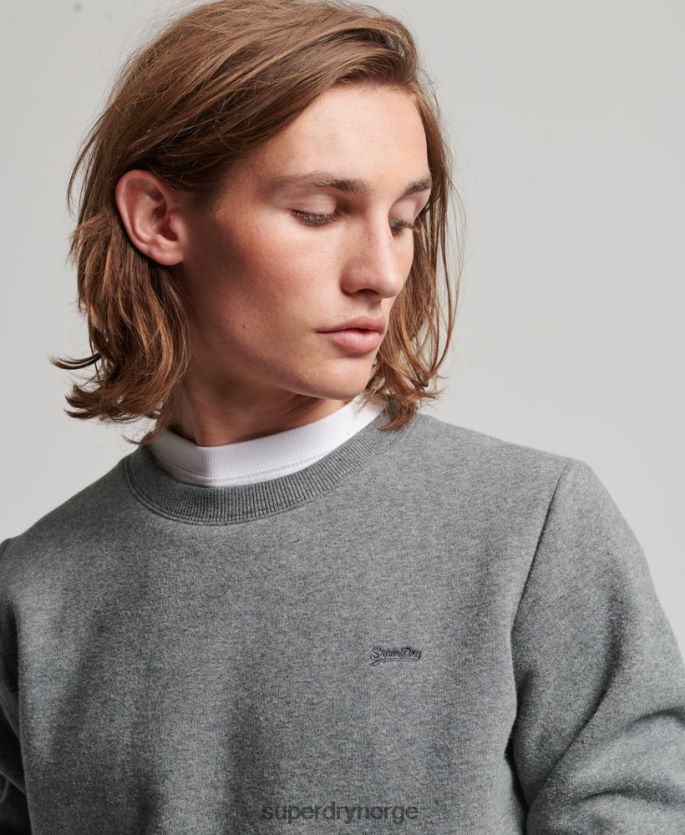 Superdry grå klær 86P46D532 vintage logo brodert crew sweatshirt menn