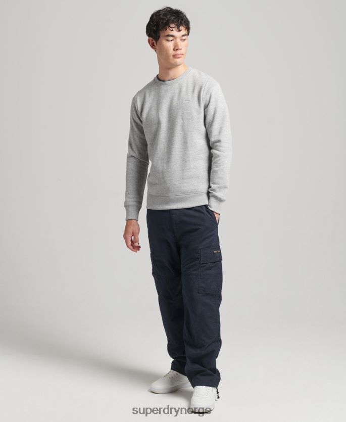Superdry grå klær 86P46D554 genser med logobesetning i økologisk bomull menn