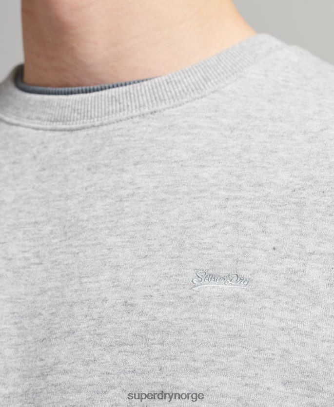 Superdry grå klær 86P46D554 genser med logobesetning i økologisk bomull menn