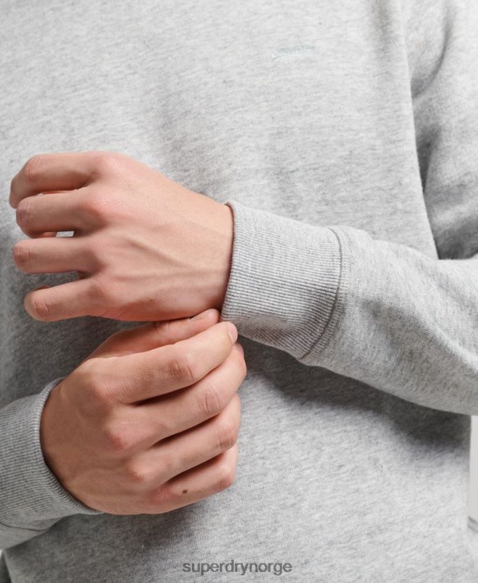 Superdry grå klær 86P46D554 genser med logobesetning i økologisk bomull menn