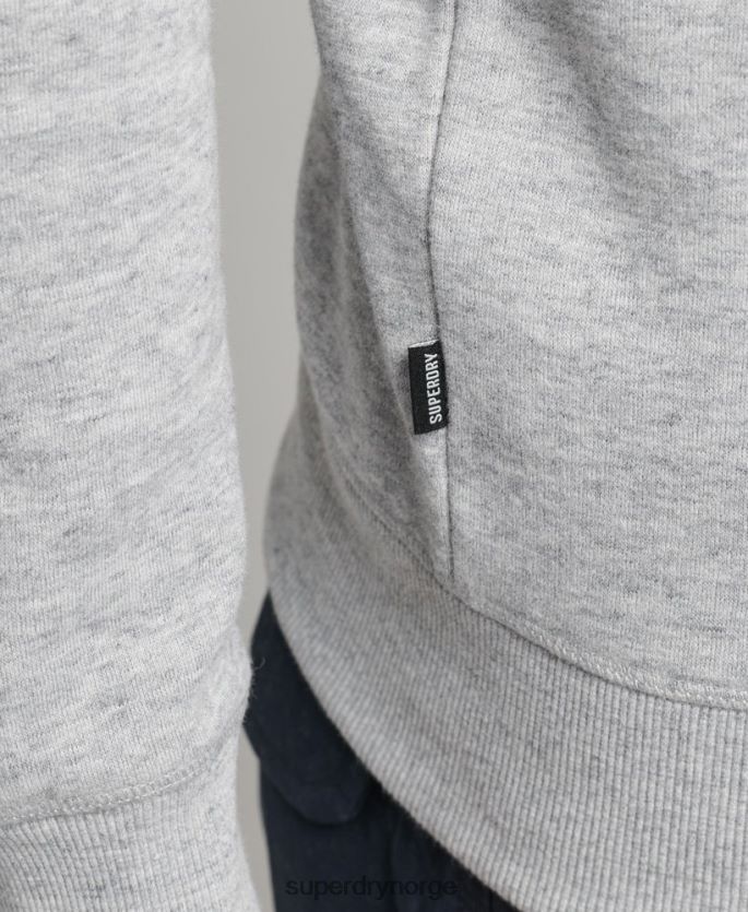 Superdry grå klær 86P46D554 genser med logobesetning i økologisk bomull menn