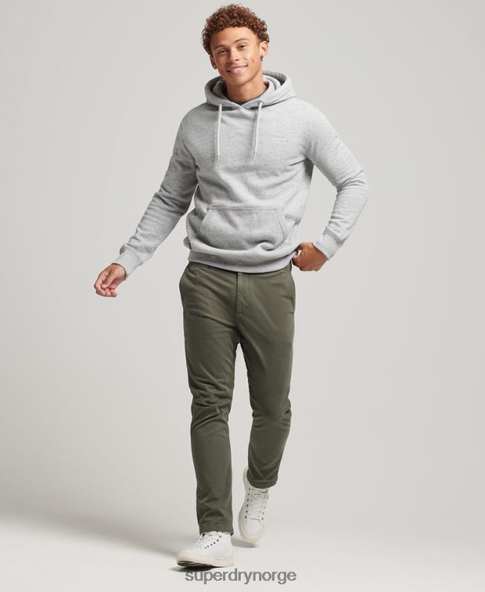 Superdry grå klær 86P46D567 essensiell logo-hettegenser i økologisk bomull menn