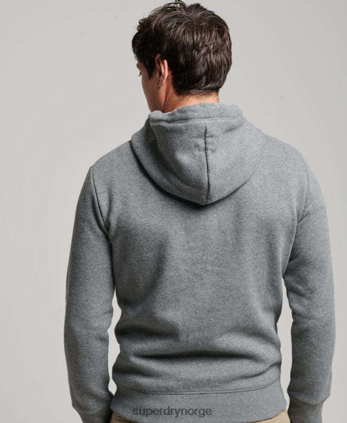 Superdry grå klær 86P46D581 vintage logo brodert hettegenser menn
