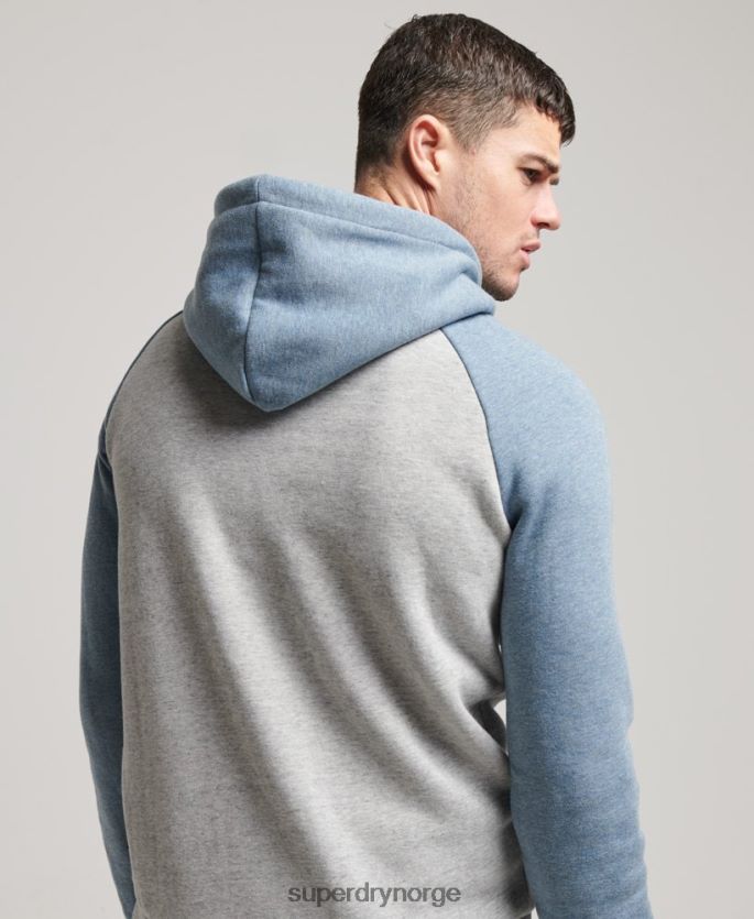 Superdry grå klær 86P46D594 cooper class raglan hettegenser menn