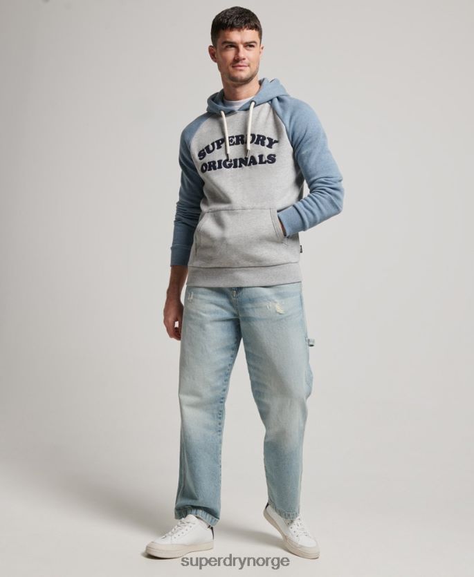 Superdry grå klær 86P46D594 cooper class raglan hettegenser menn