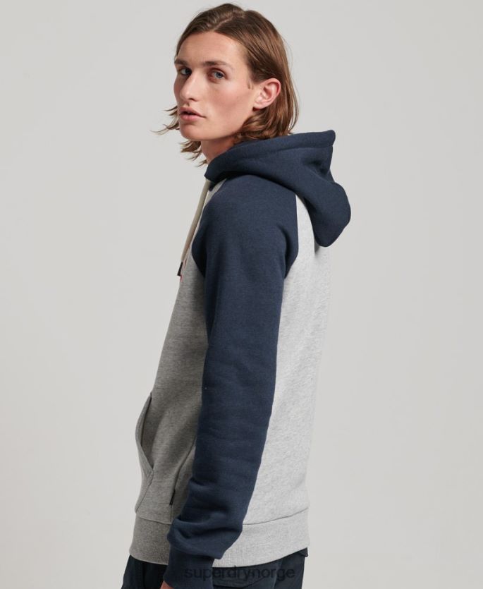 Superdry grå klær 86P46D595 cooper class raglan hettegenser menn
