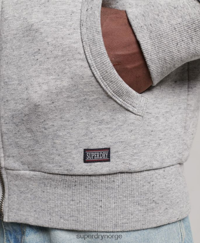 Superdry grå klær 86P46D633 gym atletisk hettegenser med glidelås menn