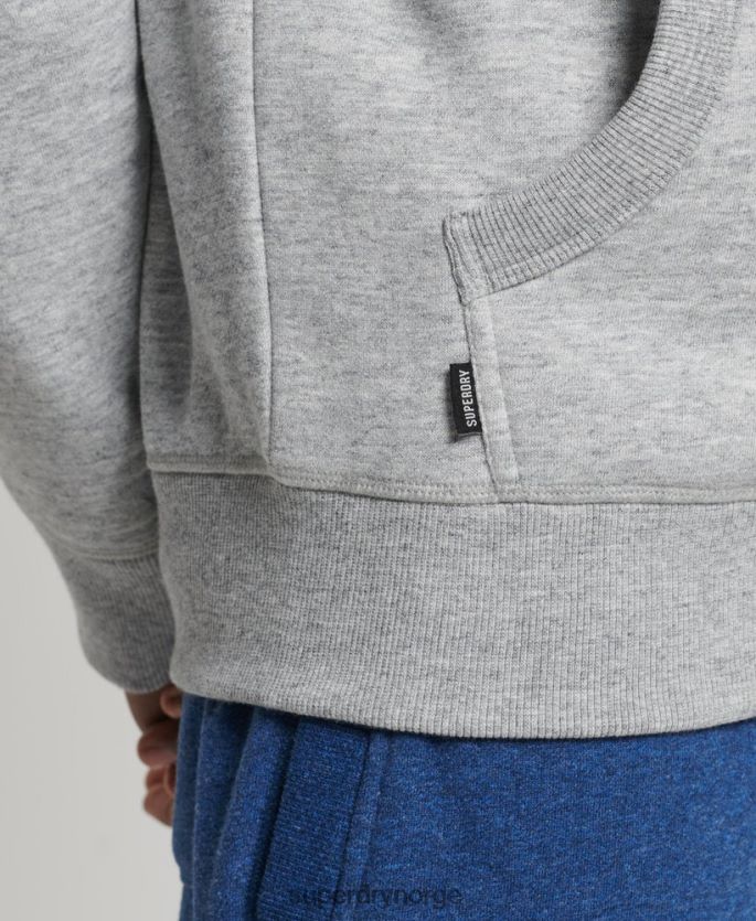 Superdry grå klær 86P46D644 vintage logobrodert hettegenser i økologisk bomull menn