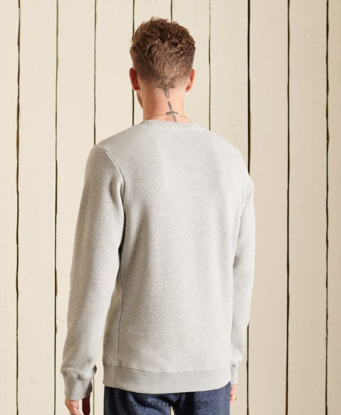Superdry grå klær 86P46D663 vintage sweatshirt med logobesetning i økologisk bomull menn