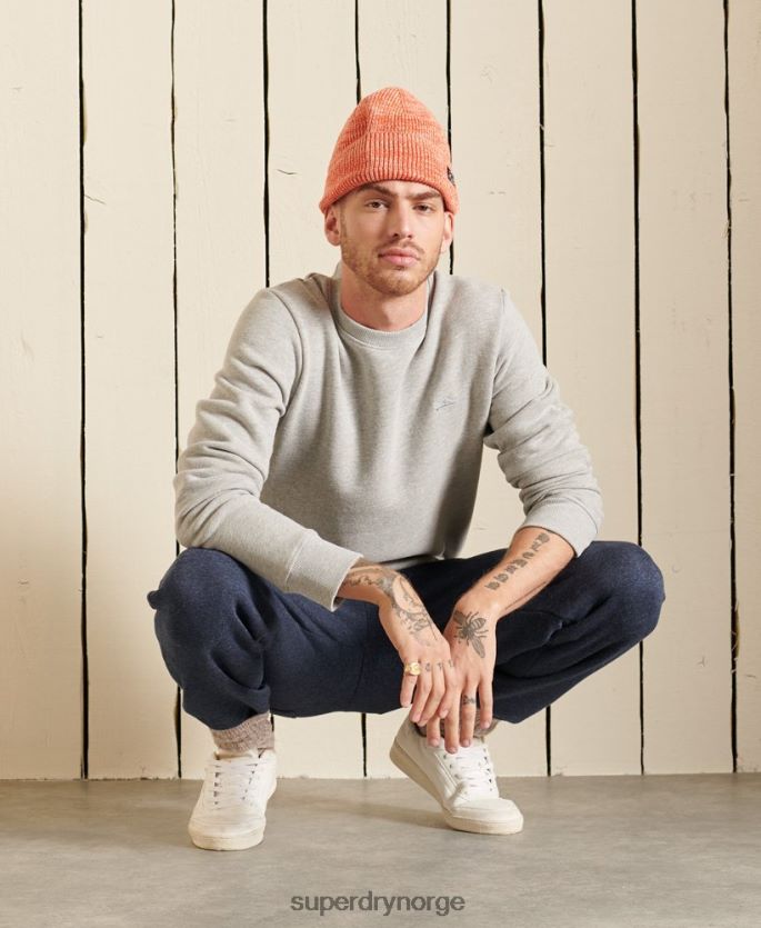 Superdry grå klær 86P46D663 vintage sweatshirt med logobesetning i økologisk bomull menn