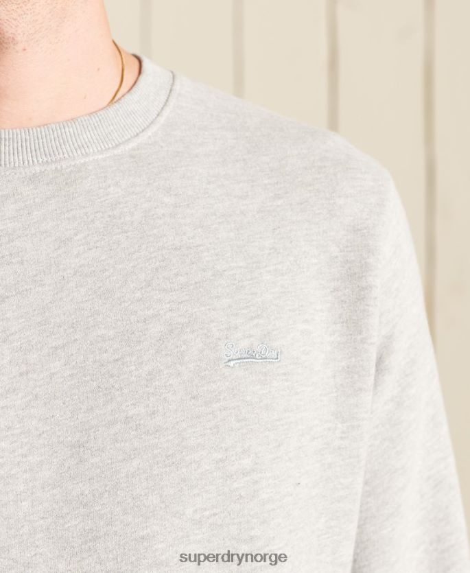 Superdry grå klær 86P46D663 vintage sweatshirt med logobesetning i økologisk bomull menn