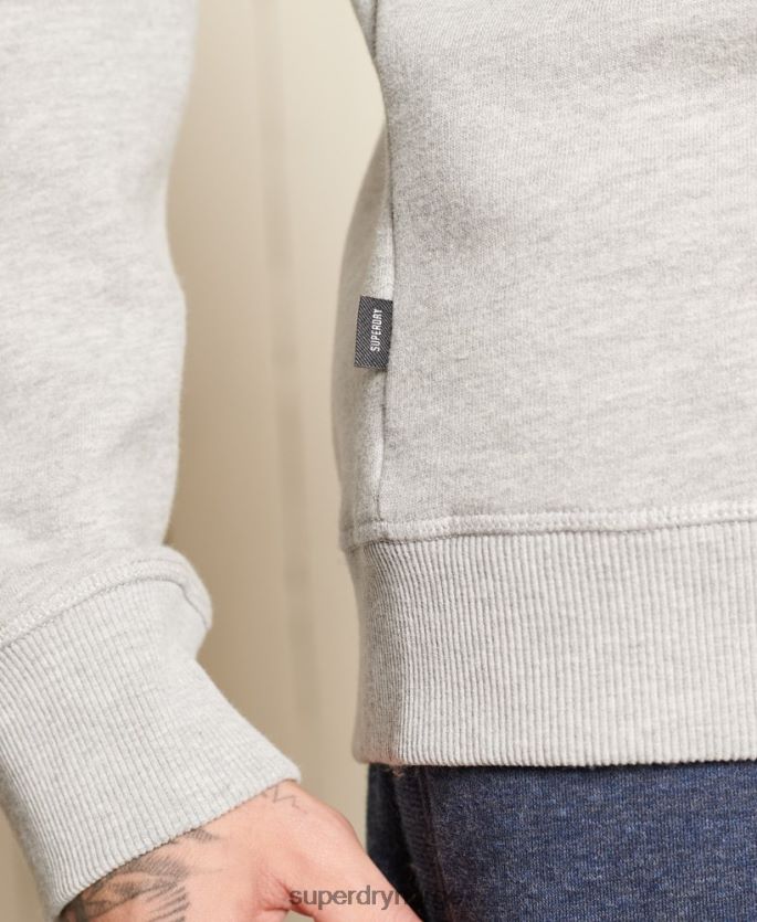 Superdry grå klær 86P46D663 vintage sweatshirt med logobesetning i økologisk bomull menn