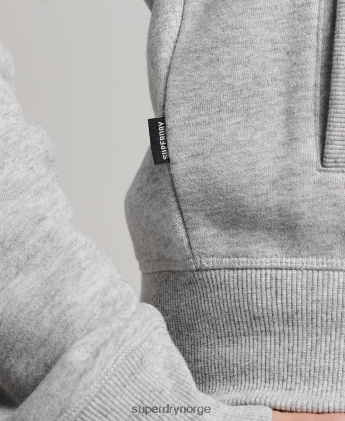 Superdry grå klær 86P46D739 topp med brodert glidelås med vintage logo menn