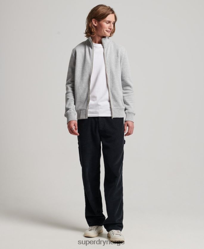 Superdry grå klær 86P46D739 topp med brodert glidelås med vintage logo menn
