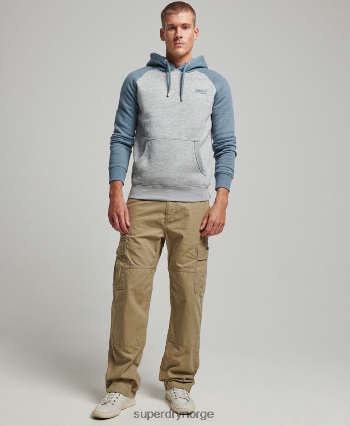 Superdry grå klær 86P46D766 vintage logo baseball hettegenser menn