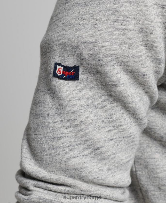 Superdry grå klær 86P46D789 vintage hettegenser med logo menn