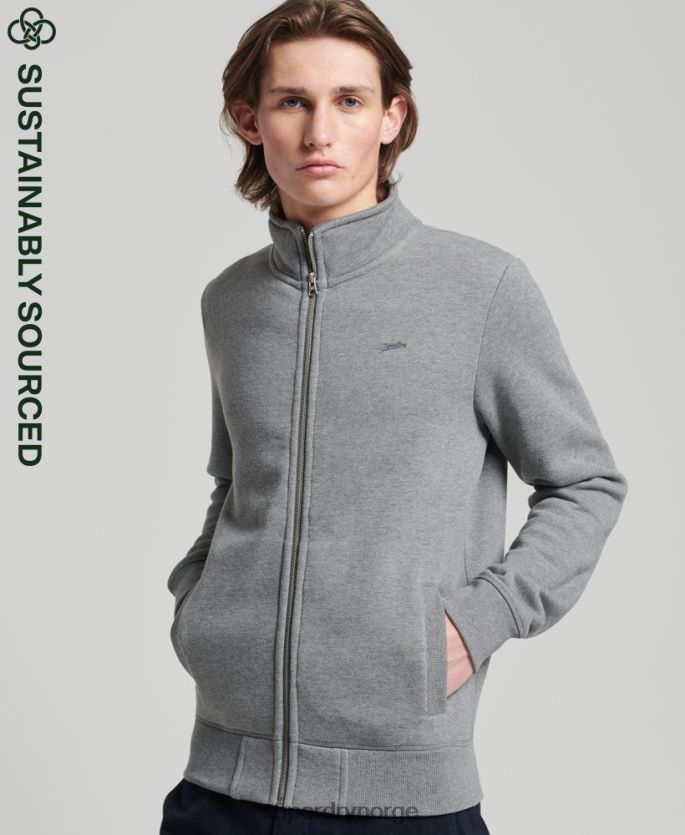 Superdry grå klær 86P46D843 banetopp med brodert vintagelogo i økologisk bomull menn