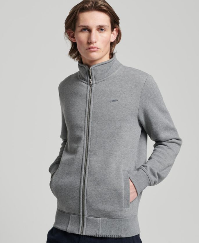 Superdry grå klær 86P46D843 banetopp med brodert vintagelogo i økologisk bomull menn