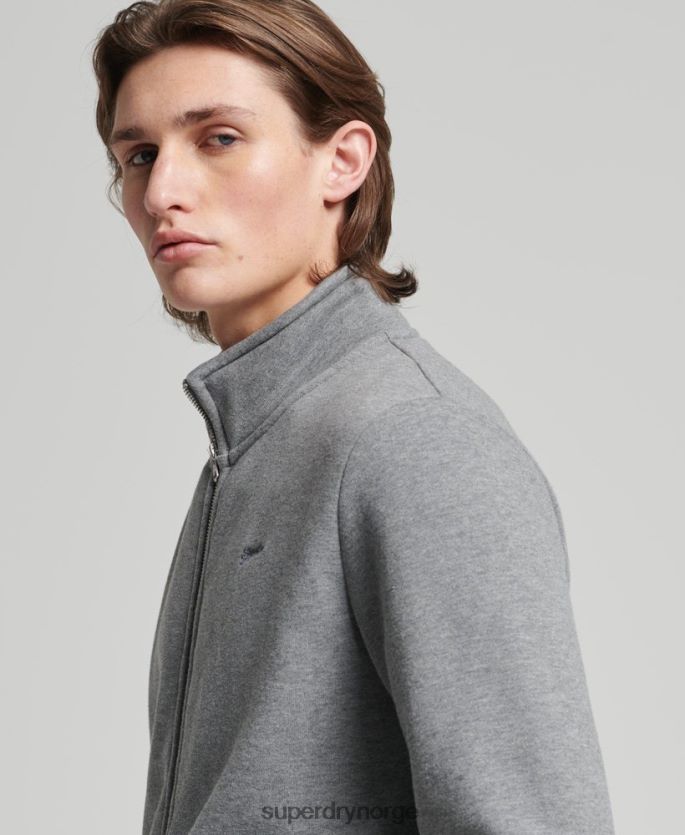 Superdry grå klær 86P46D843 banetopp med brodert vintagelogo i økologisk bomull menn