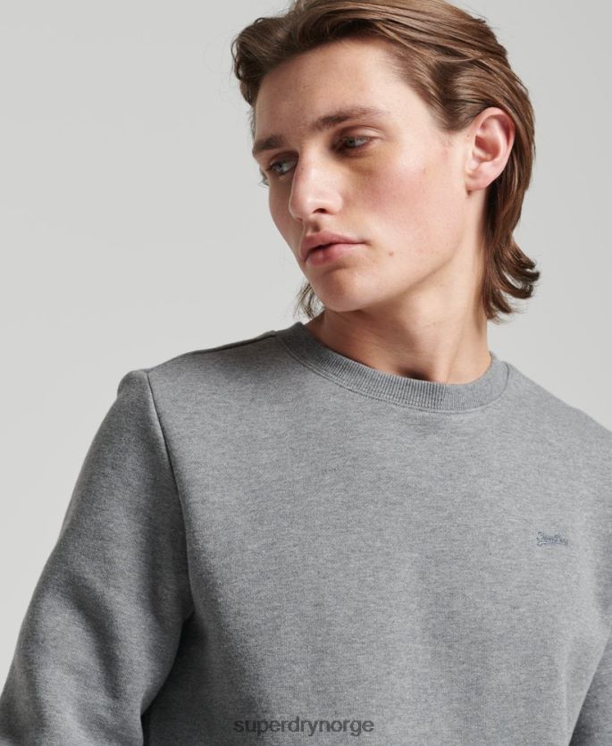 Superdry grå klær 86P46D863 vintage sweatshirt med logobesetning i økologisk bomull menn