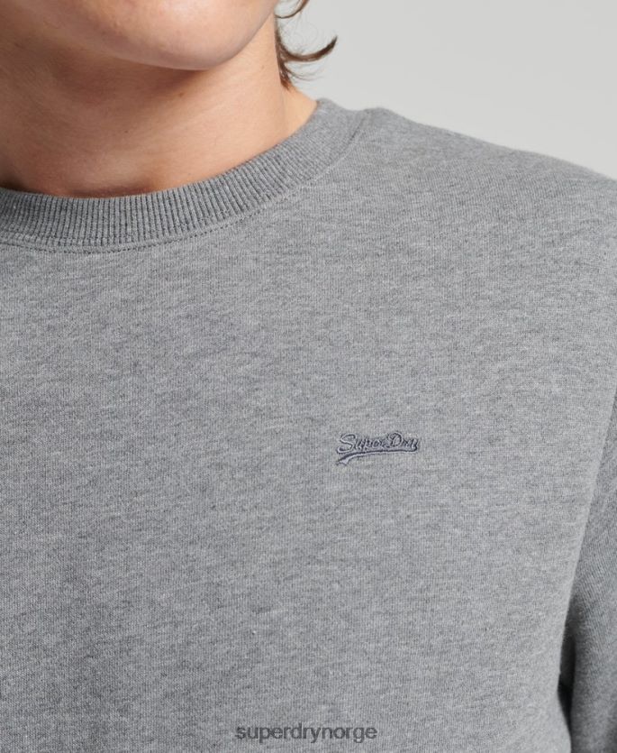 Superdry grå klær 86P46D863 vintage sweatshirt med logobesetning i økologisk bomull menn