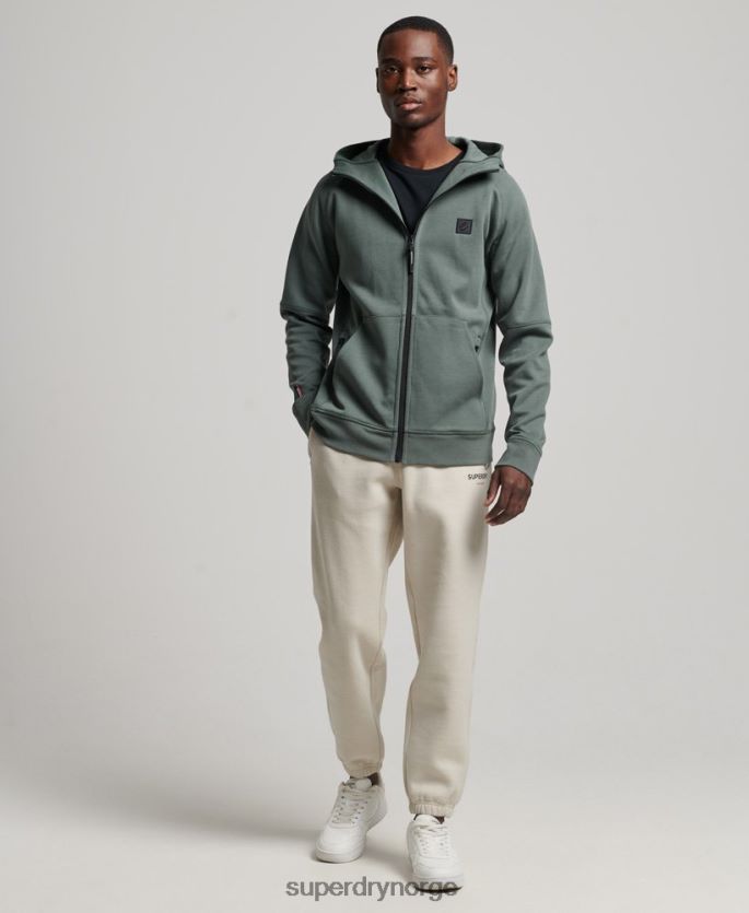 Superdry grønn klær 86P46D458 kode tech hettegenser med glidelås menn