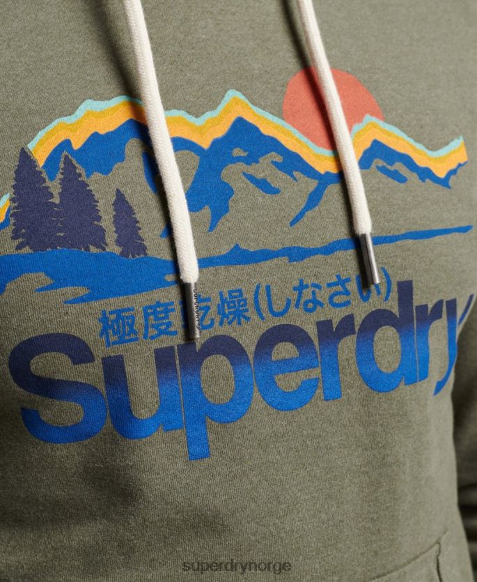 Superdry grønn klær 86P46D467 flott utendørs hettegenser menn