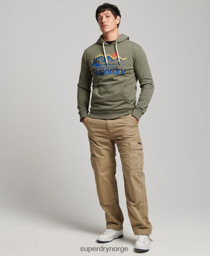 Superdry grønn klær 86P46D467 flott utendørs hettegenser menn