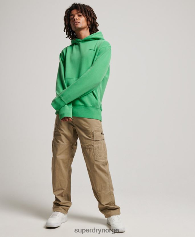 Superdry grønn klær 86P46D470 vintage vasket hettegenser menn