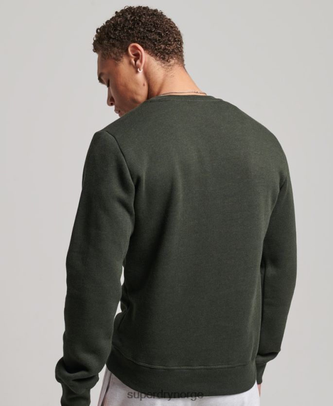 Superdry grønn klær 86P46D5067 genser med logobesetning i økologisk bomull menn