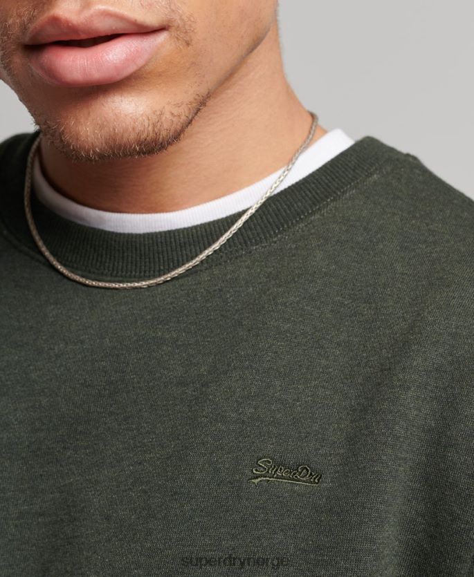 Superdry grønn klær 86P46D5067 genser med logobesetning i økologisk bomull menn