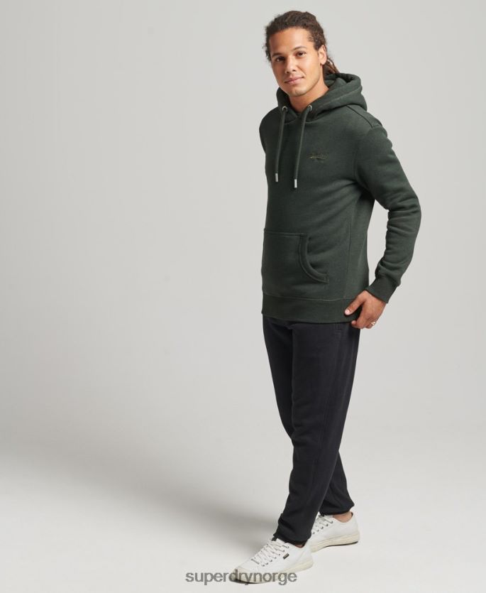 Superdry grønn klær 86P46D5081 essensiell logo-hettegenser i økologisk bomull menn