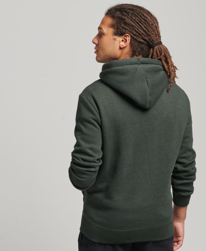 Superdry grønn klær 86P46D5081 essensiell logo-hettegenser i økologisk bomull menn