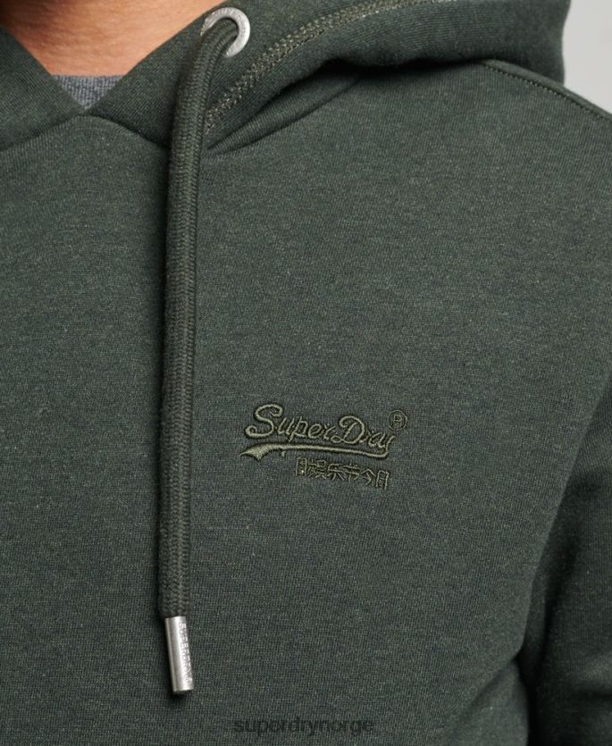 Superdry grønn klær 86P46D5081 essensiell logo-hettegenser i økologisk bomull menn