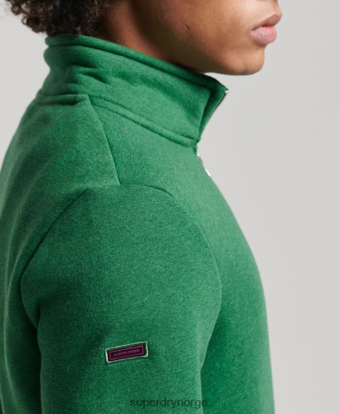 Superdry grønn klær 86P46D5133 Henley sweatshirt med vintage logo i økologisk bomull menn