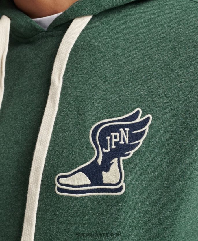 Superdry grønn klær 86P46D5164 college-hettegenser i vintage scriptstil menn