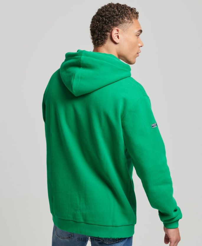 Superdry grønn klær 86P46D5177 hettegenser med brodert tonal kjernelogo menn
