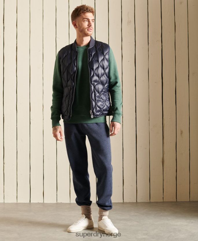 Superdry grønn klær 86P46D5187 vintage sweatshirt med logobesetning i økologisk bomull menn