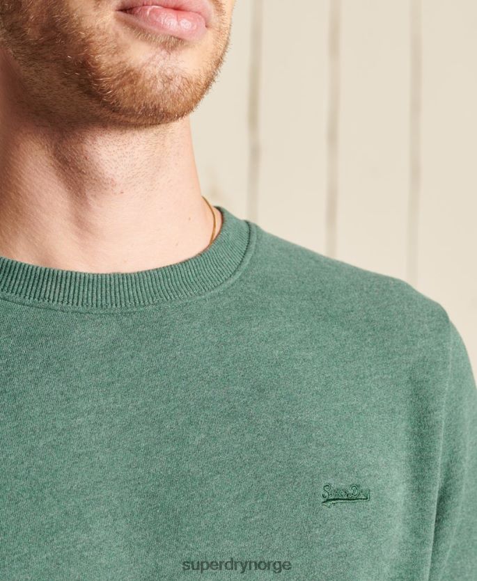 Superdry grønn klær 86P46D5187 vintage sweatshirt med logobesetning i økologisk bomull menn