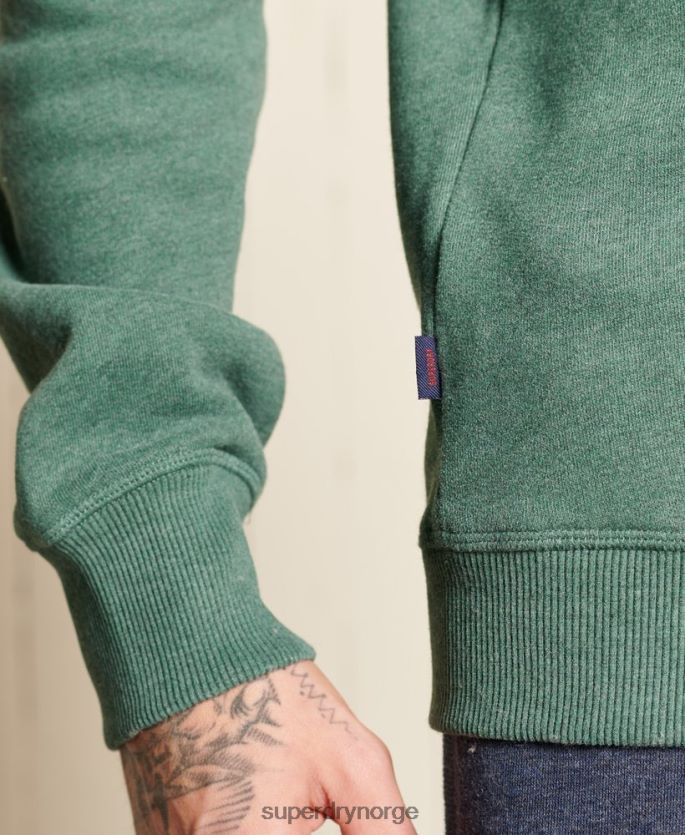 Superdry grønn klær 86P46D5187 vintage sweatshirt med logobesetning i økologisk bomull menn