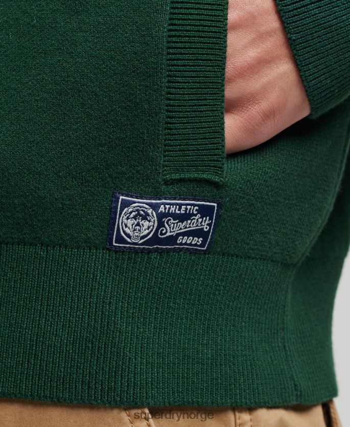 Superdry grønn klær 86P46D561 vintage varsity henley sweatshirt menn