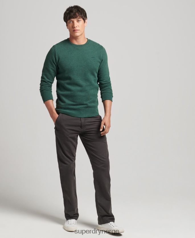 Superdry grønn klær 86P46D601 genser med logobesetning i økologisk bomull menn