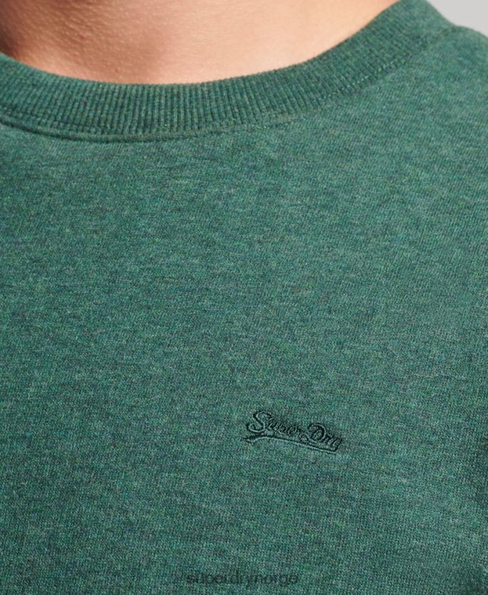 Superdry grønn klær 86P46D601 genser med logobesetning i økologisk bomull menn