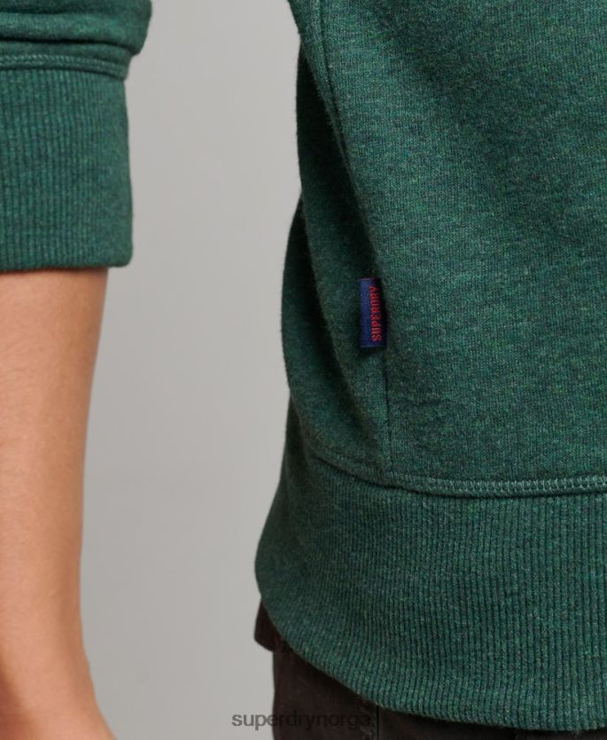 Superdry grønn klær 86P46D601 genser med logobesetning i økologisk bomull menn