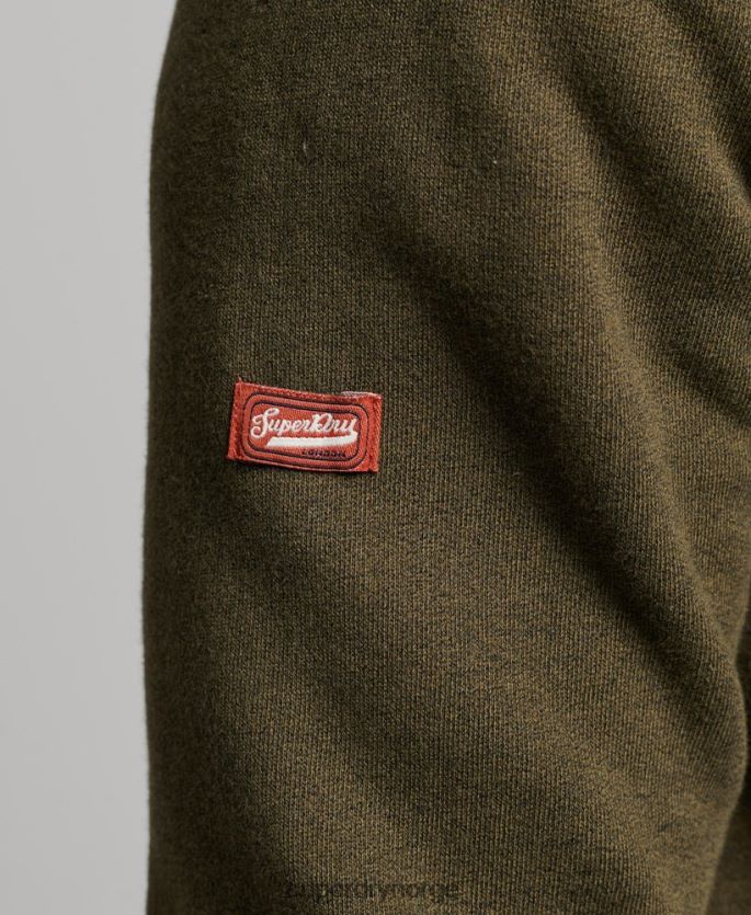 Superdry grønn klær 86P46D659 klassisk hettegenser med vintage kjernelogo menn