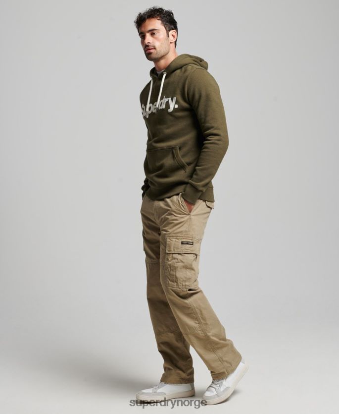 Superdry grønn klær 86P46D659 klassisk hettegenser med vintage kjernelogo menn