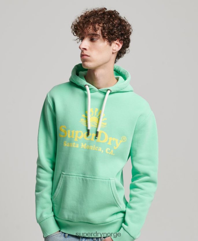 Superdry grønn klær 86P46D681 vintage neon hettegenser menn