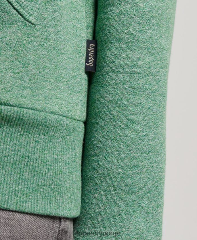 Superdry grønn klær 86P46D691 vintage cooper klasse preget hettegenser menn