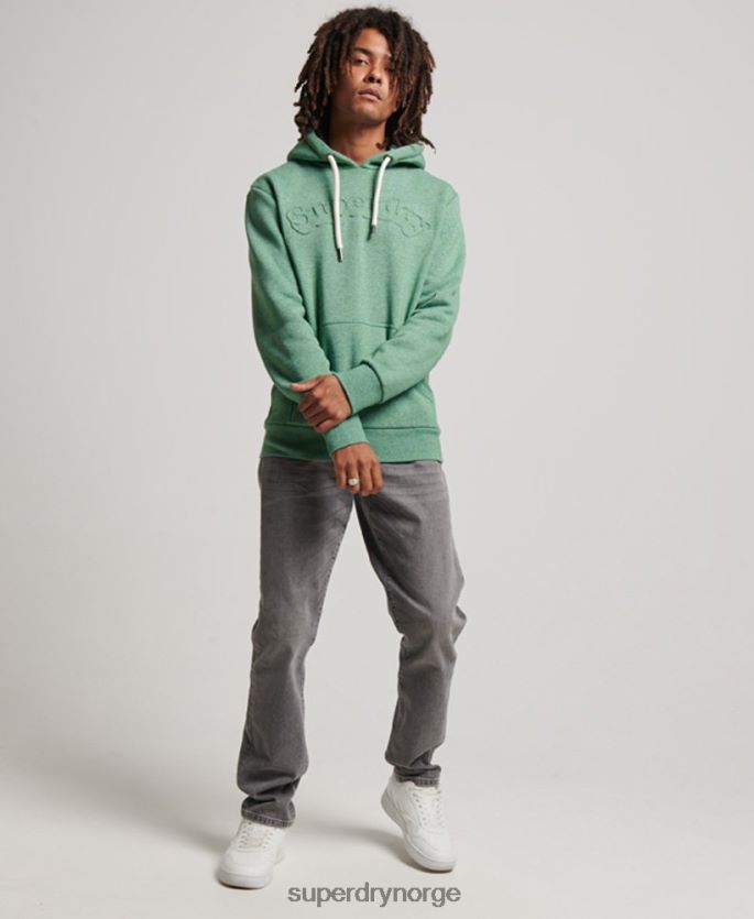 Superdry grønn klær 86P46D691 vintage cooper klasse preget hettegenser menn
